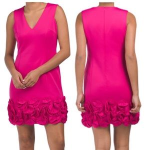 Donna Ricco Sleeveless Scuba Crepe Dress With Ruffle Hem